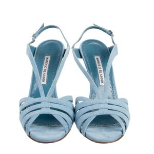 Manolo Blahnik Sky Blue Strappy Sandals